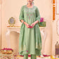 Silk Embroidered Anarkali Kurta with Pant & Dupatta