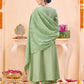 Silk Embroidered Anarkali Kurta with Pant & Dupatta