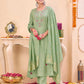 Silk Embroidered Anarkali Kurta with Pant & Dupatta
