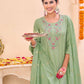 Silk Embroidered Anarkali Kurta with Pant & Dupatta