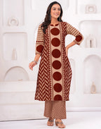 Skylee Cotton Printed Straight 3 Piece Kurta Set For Woman