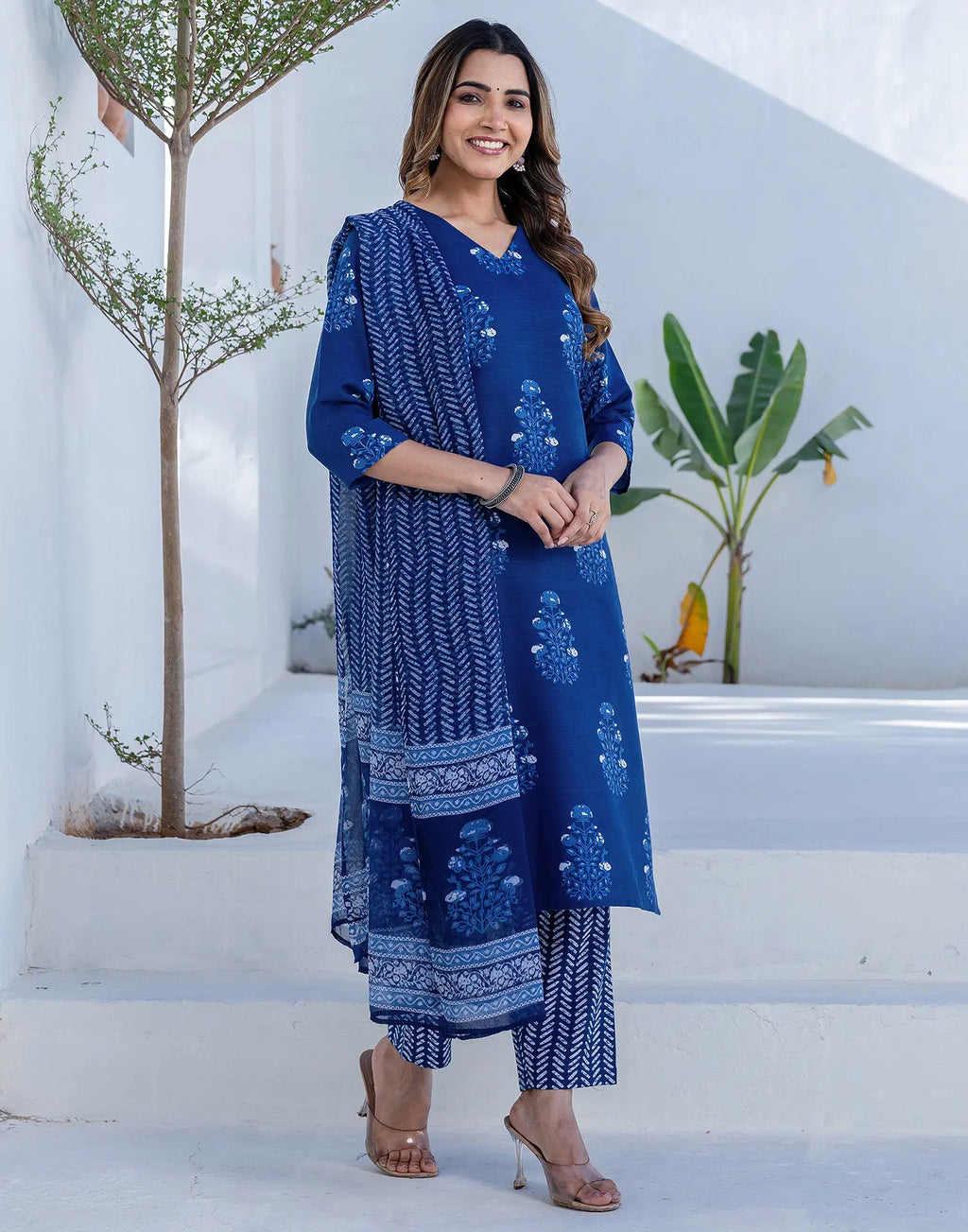 Viscose Rayon Printed Straight 3 Piece Kurta Set
