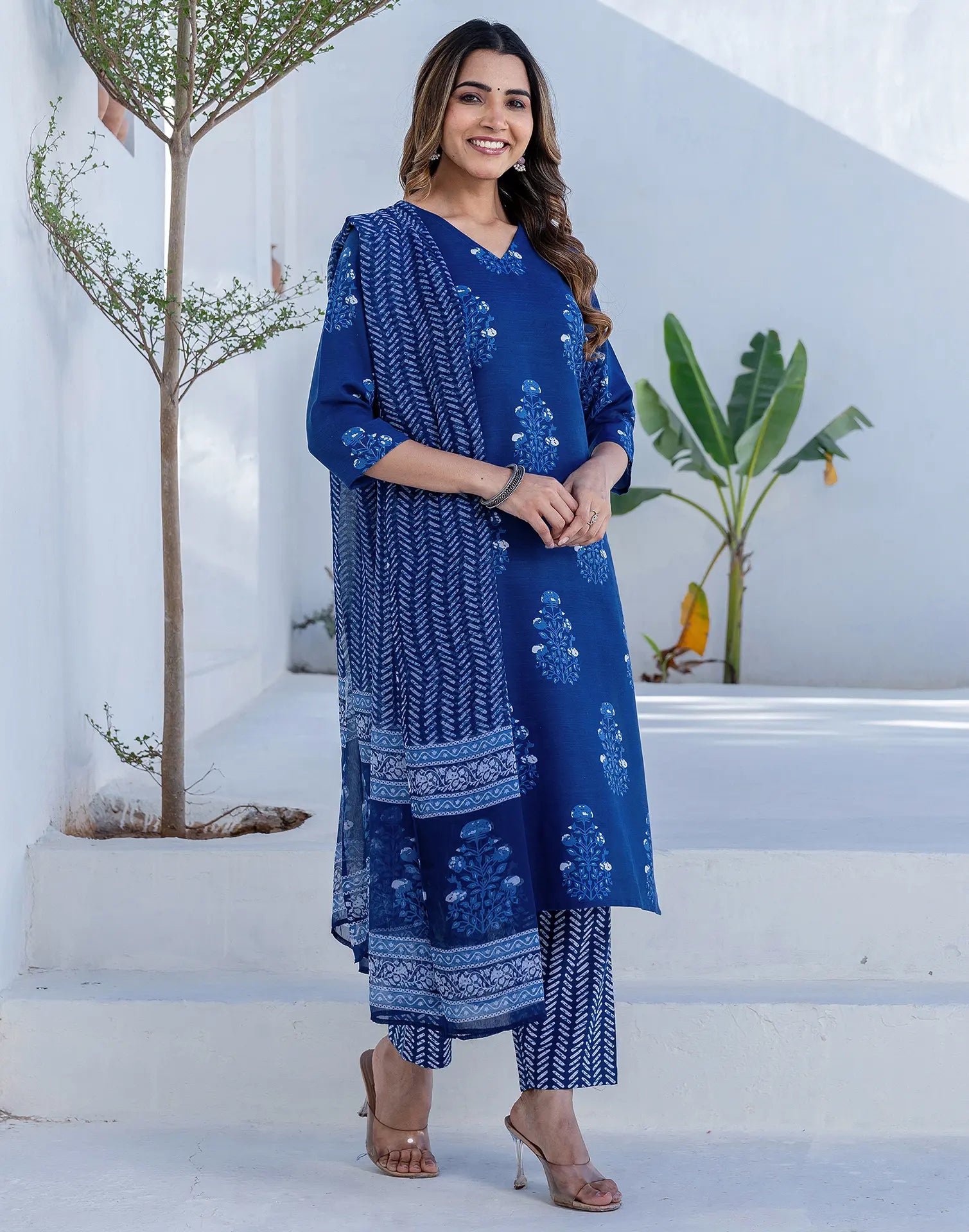 Viscose Rayon Printed Straight 3 Piece Kurta Set