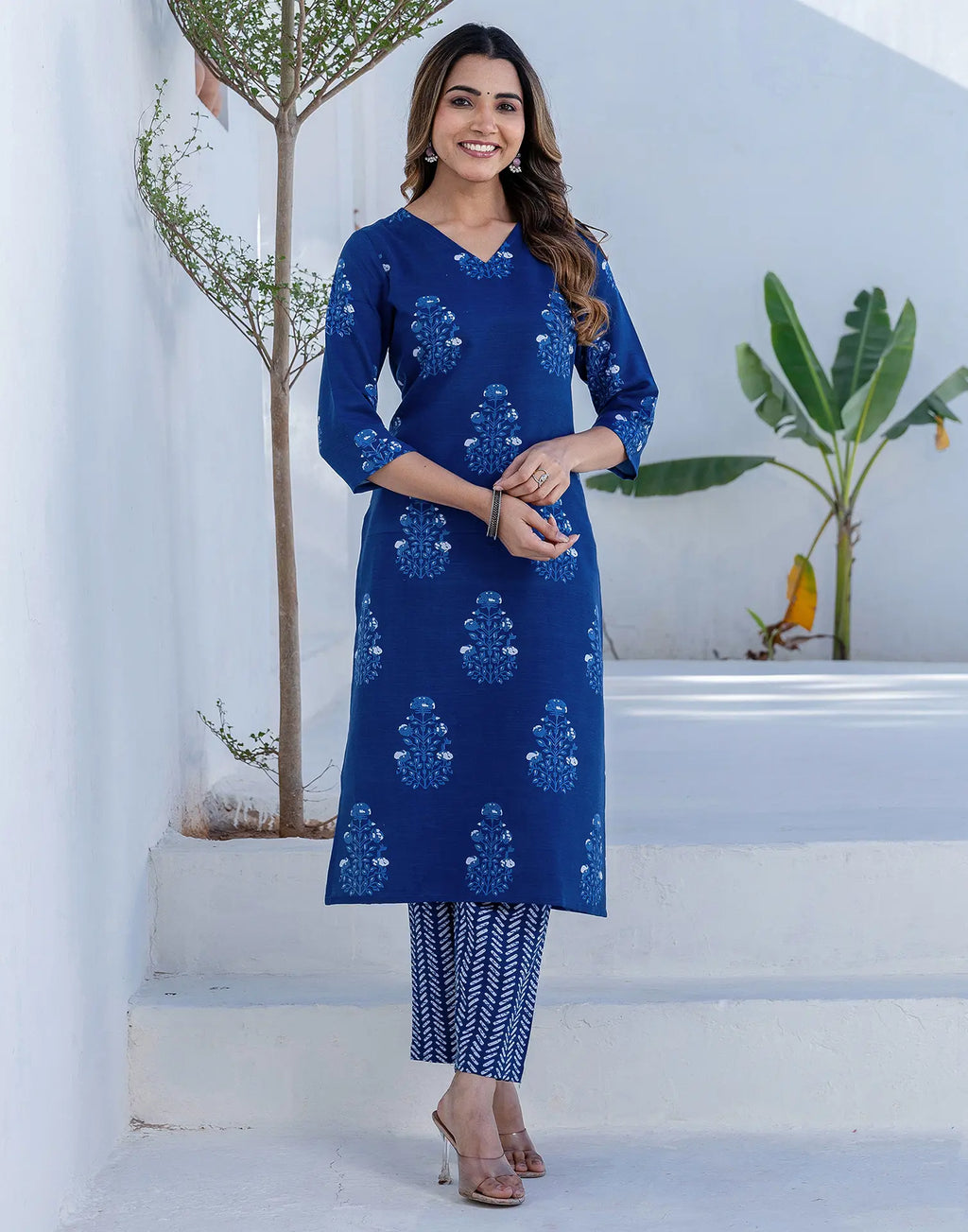 Viscose Rayon Printed Straight 3 Piece Kurta Set