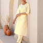 Silk Blend Gota Lace Straight Kurta with Pant & Dupatta