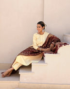 Silk Blend Gota Lace Straight 3 Piece Kurta Set