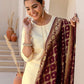 Silk Blend Gota Lace Straight Kurta with Pant & Dupatta