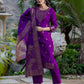 Silk Blend Weaving Straight Kurta with Pant & Dupatta