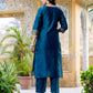 Silk Blend Weaving Straight Kurta with Pant & Dupatta