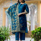 Silk Blend Weaving Straight Kurta with Pant & Dupatta