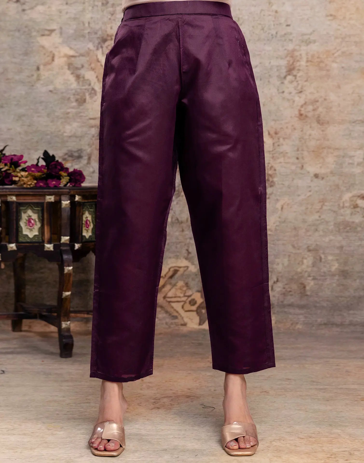 Silk Blend Woven Woven Straight 3 Piece Kurta Set