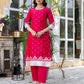 Silk Blend Weaving Straight Kurta with Pant & Dupatta