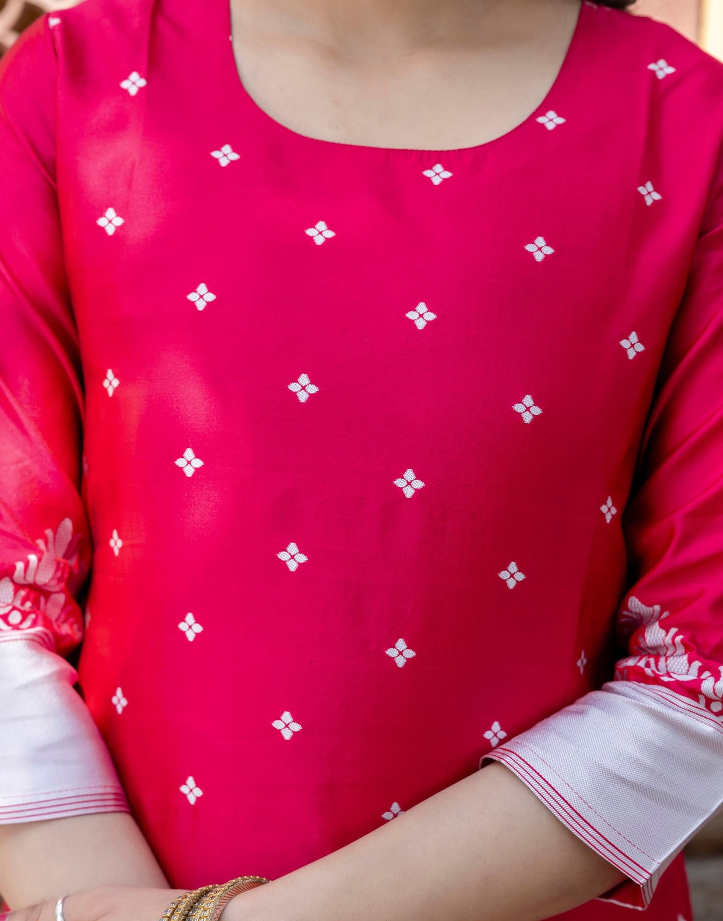 Silk Blend Weaving Straight Kurta with Pant & Dupatta