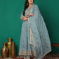 Silk Blend Embroidery and Sequins Work Anarkali Kurta with Pant & Dupatta