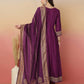 Silk Blend Embroidery and Sequins Work Anarkali Kurta with Pant & Dupatta
