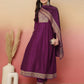 Silk Blend Embroidery and Sequins Work Anarkali Kurta with Pant & Dupatta