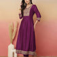 Silk Blend Embroidery and Sequins Work Anarkali Kurta with Pant & Dupatta