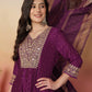 Silk Blend Embroidery and Sequins Work Anarkali Kurta with Pant & Dupatta