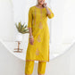 Silk Blend Embroidery and Mirror Work Straight Kurta with Pant & Dupatta