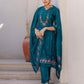 Silk Blend Embroidery Straight Kurta with Pant & Dupatta
