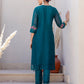 Silk Blend Embroidery Straight Kurta with Pant & Dupatta