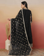 Silk Blend Embroidered Anarkali 3 Piece Kurta Set