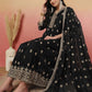 Silk Blend Embroidery and Sequins Work Anarkali Kurta with Pant & Dupatta