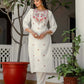 Silk Embroidery and Sequins Work, Embroidery Lace Straight Kurta with Pant & Dupatta