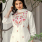 Silk Embroidery and Sequins Work, Embroidery Lace Straight Kurta with Pant & Dupatta