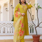 Silk Blend Straight Embroidery V-Neck Kurta with Pant & Dupatta