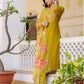Silk Blend Straight Embroidery V-Neck Kurta with Pant & Dupatta