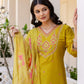 Silk Blend Straight Embroidery V-Neck Kurta with Pant & Dupatta