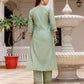 Silk Embroidered Straight Kurta with Pant & Dupatta