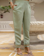 Silk Blend Embroidered Straight 3 Piece Kurta Set