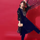 Velvet Embroidery Straight Kurta with Pant & Dupatta