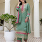 Silk Embroidery, Sequins Work and Embroidery Lace A-Line Kurta with Pant & Dupatta