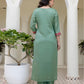 Silk Embroidery, Sequins Work and Embroidery Lace A-Line Kurta with Pant & Dupatta