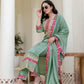 Silk Embroidery, Sequins Work and Embroidery Lace A-Line Kurta with Pant & Dupatta