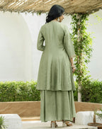 Silk Embroidered Anarkali 3 Piece Kurta Set
