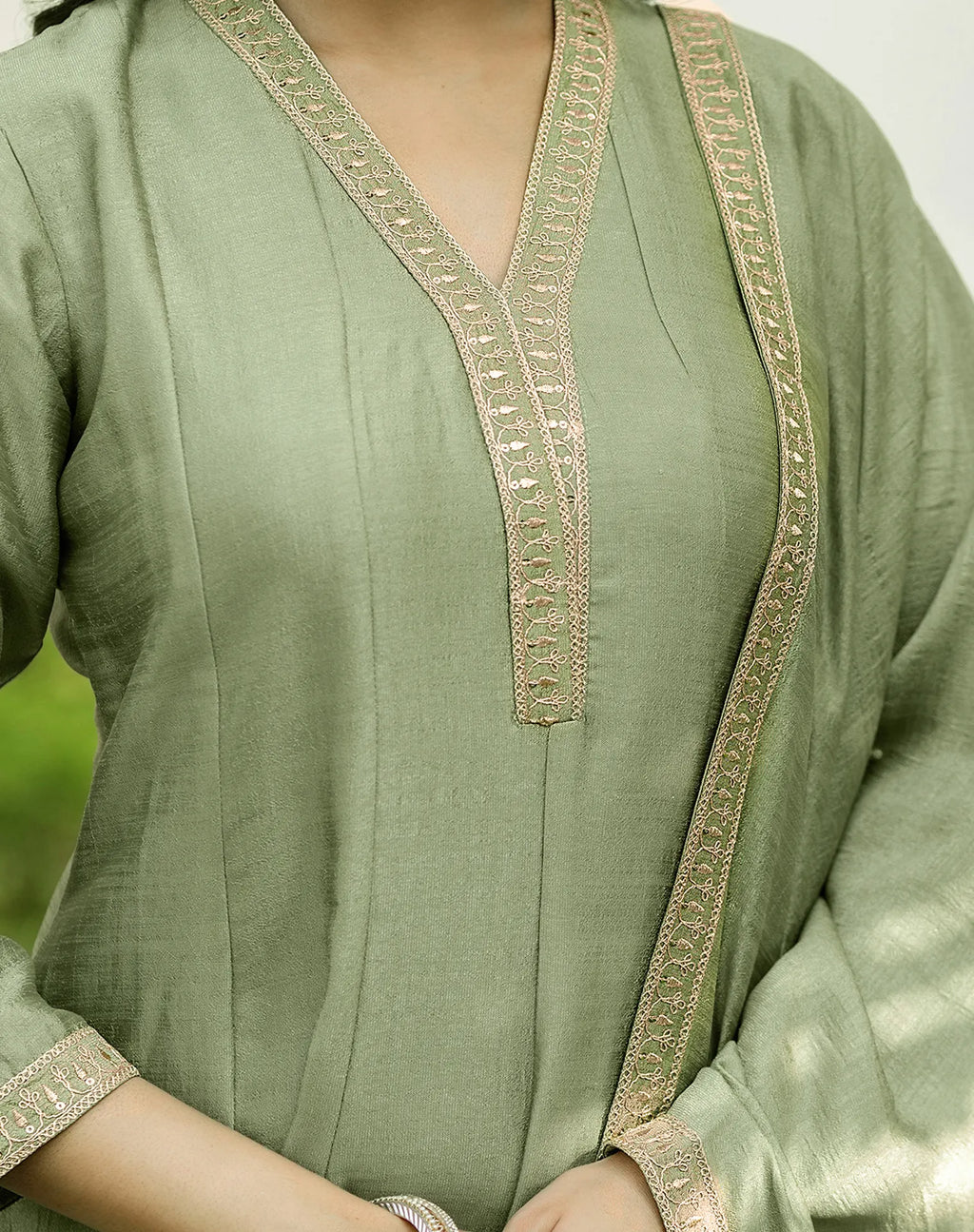 Silk Embroidered Anarkali 3 Piece Kurta Set