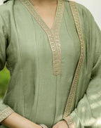 Silk Embroidered Anarkali 3 Piece Kurta Set