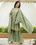 Silk Embroidered Anarkali 3 Piece Kurta Set