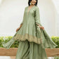 Silk Embroidery Lace Anarkali Kurta with Pant & Dupatta