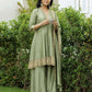 Silk Embroidery Lace Anarkali Kurta with Pant & Dupatta