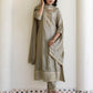 Silk Embroidery, Sequins Work and Embroidery Lace A-Line Kurta with Pant & Dupatta