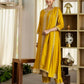 Silk Embroidery, Sequins Work and Embroidery Lace Anarkali Kurta with Pant & Dupatta