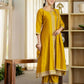 Silk Embroidery, Sequins Work and Embroidery Lace Anarkali Kurta with Pant & Dupatta