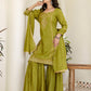 Silk Straight Embroidery Square Neck Kurta with Pant & Dupatta