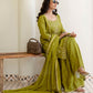 Silk Straight Embroidery Square Neck Kurta with Pant & Dupatta