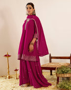 Skylee Silk Sequins Work A-Line 3 Piece Kurta Set For Woman